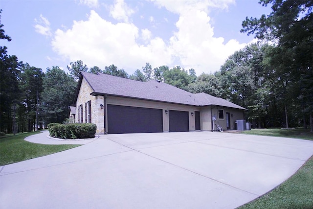 view of home's exterior with a garage