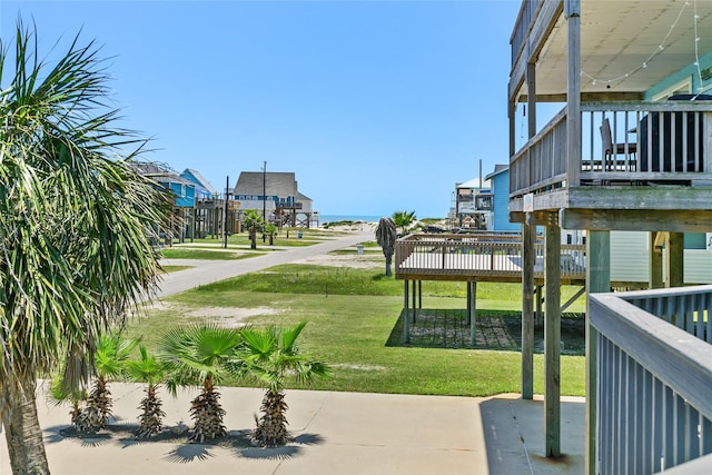 view of yard with a deck