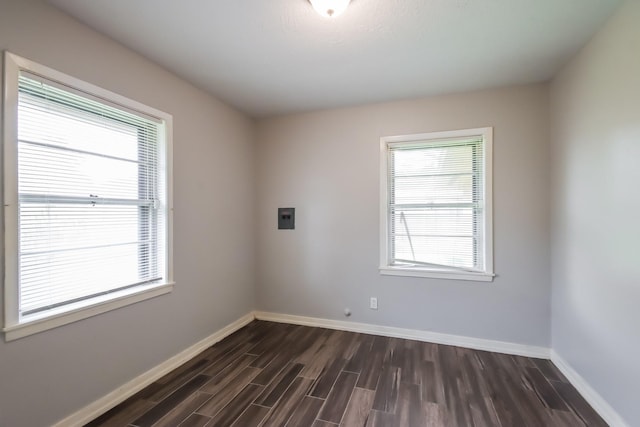 empty room featuring dark hardwood / wood-style floors