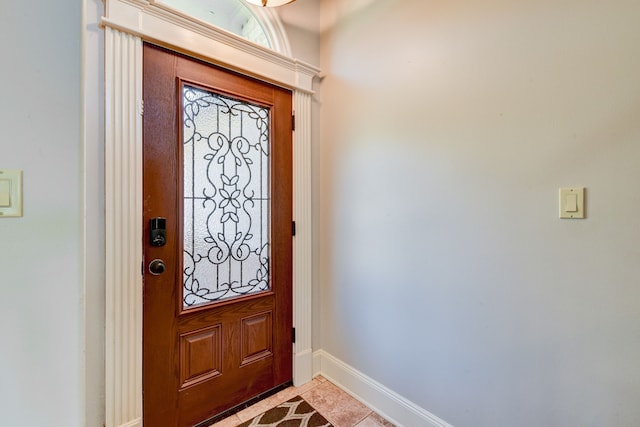 view of tiled foyer