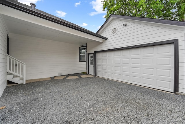 view of garage