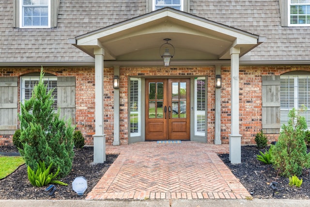 property entrance with french doors