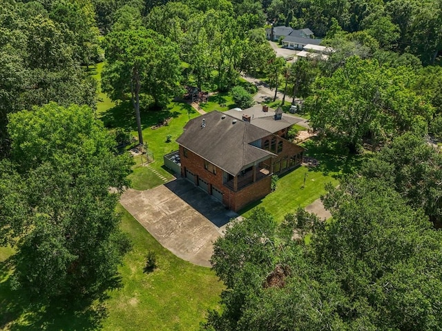 bird's eye view with a forest view