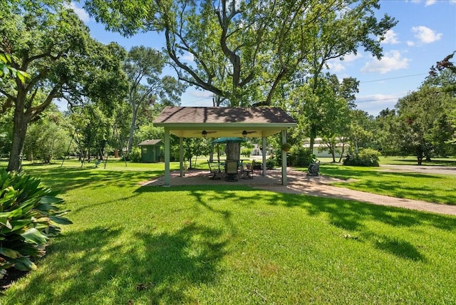 view of community with a lawn