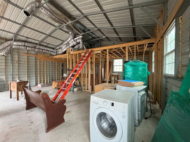 interior space featuring washer / clothes dryer