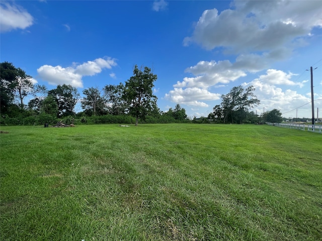 view of yard with a rural view