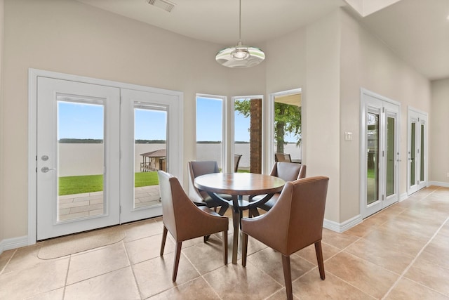 dining room with french doors