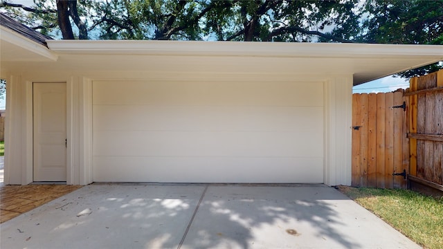 view of garage