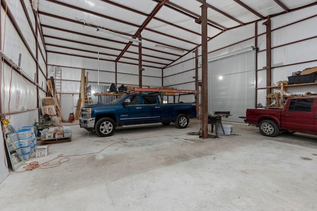 garage featuring metal wall