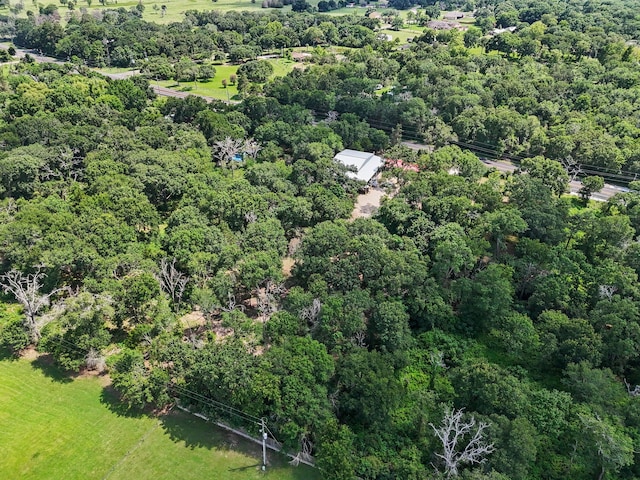 drone / aerial view with a forest view