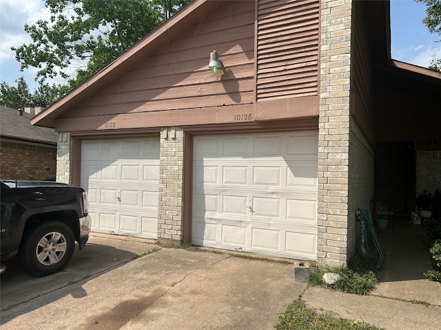 view of garage