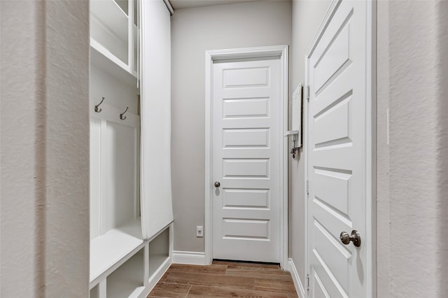 mudroom with light wood-type flooring