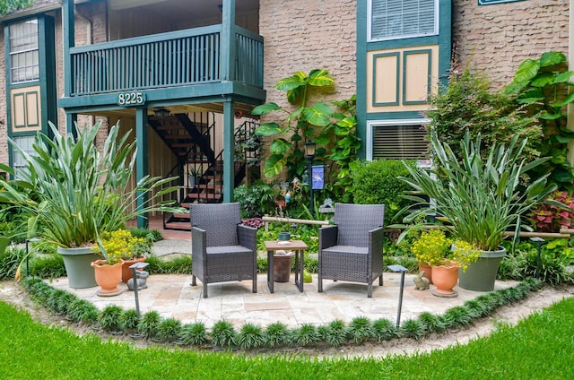 view of patio / terrace featuring a balcony