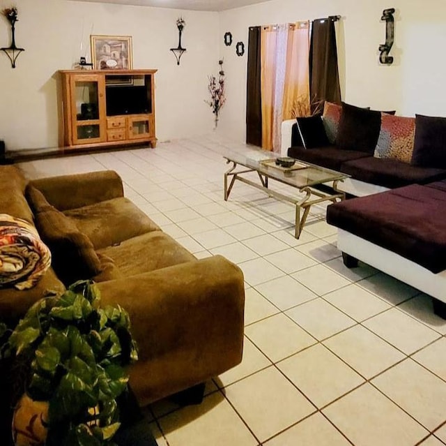 view of tiled living room