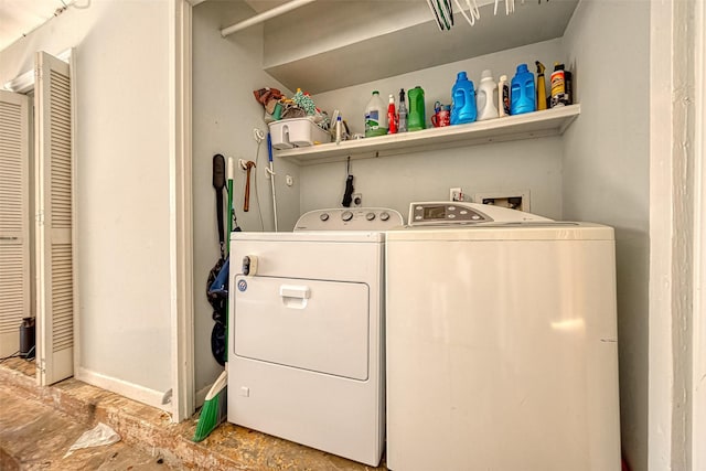 washroom featuring separate washer and dryer