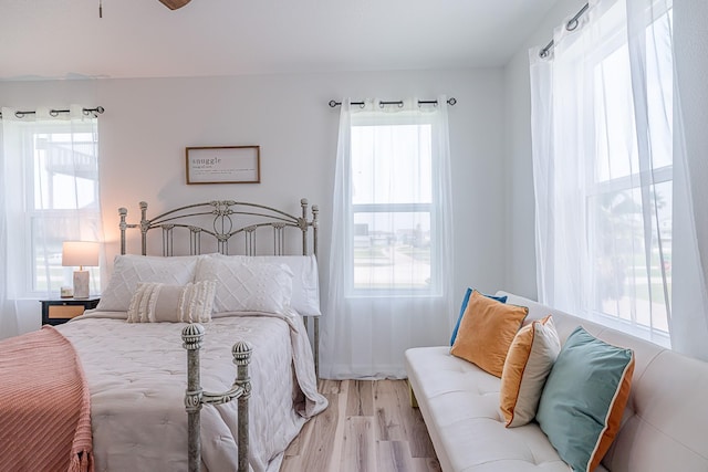 bedroom featuring light hardwood / wood-style floors