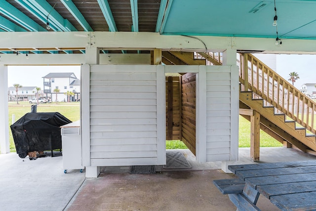 view of patio with a grill