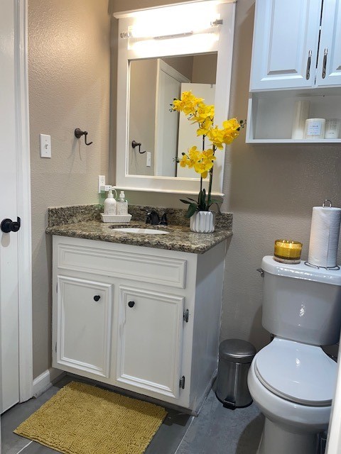 bathroom with vanity and toilet