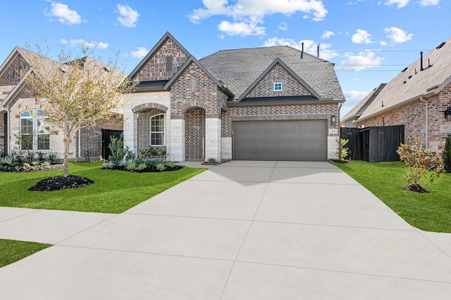 view of front facade featuring a front yard