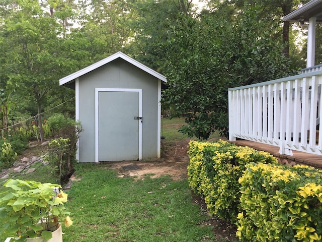 view of shed