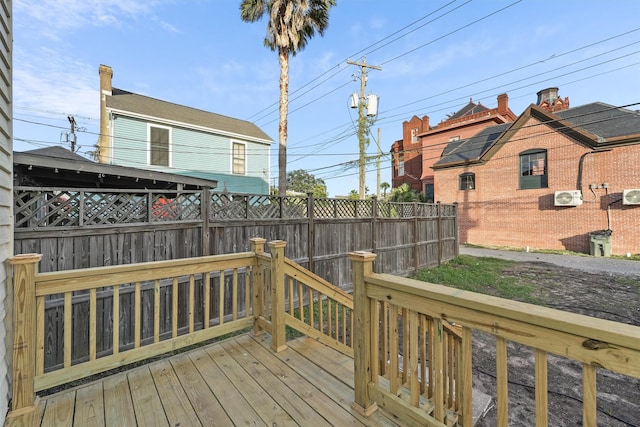 wooden deck featuring fence