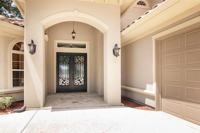 entrance to property with french doors