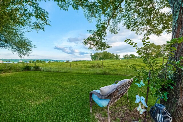 view of yard with a rural view