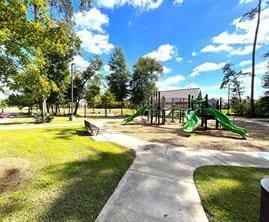 view of play area featuring a yard