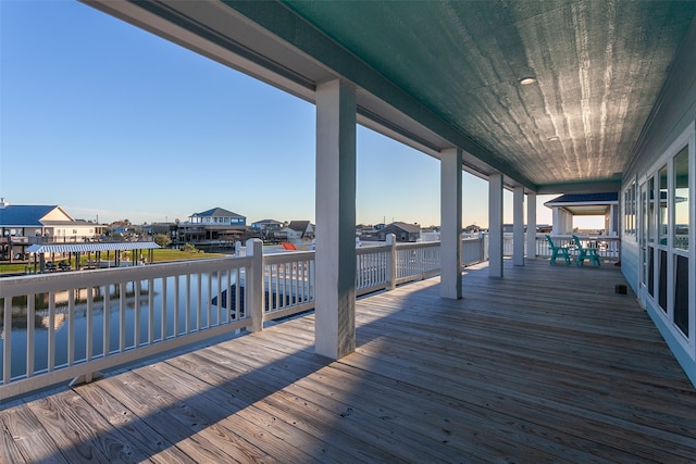 1295 Lagoon Dr, Crystal Beach, TX 77650 - deck with a water view and a residential view