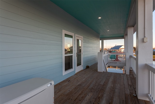 view of deck at dusk