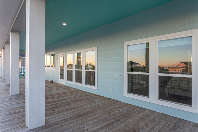 view of deck at dusk