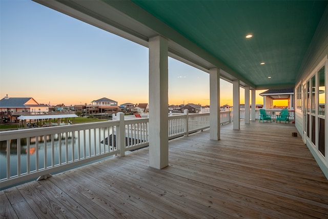 view of deck at dusk