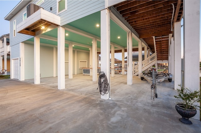 1295 Lagoon Dr, Crystal Beach, TX 77650 - view of patio featuring stairway