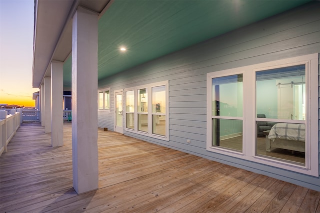 view of deck at dusk