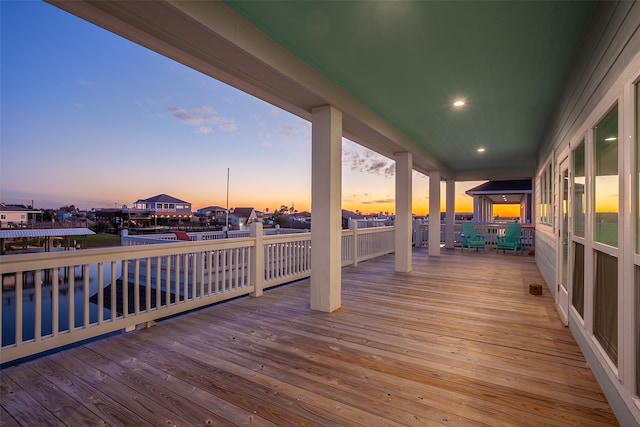 view of deck at dusk