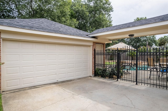 view of garage