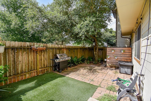 view of patio / terrace featuring grilling area