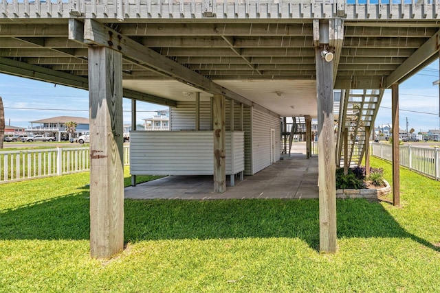 view of patio featuring a carport