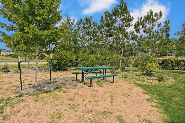 view of community featuring a yard