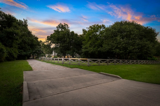 view of community featuring a lawn