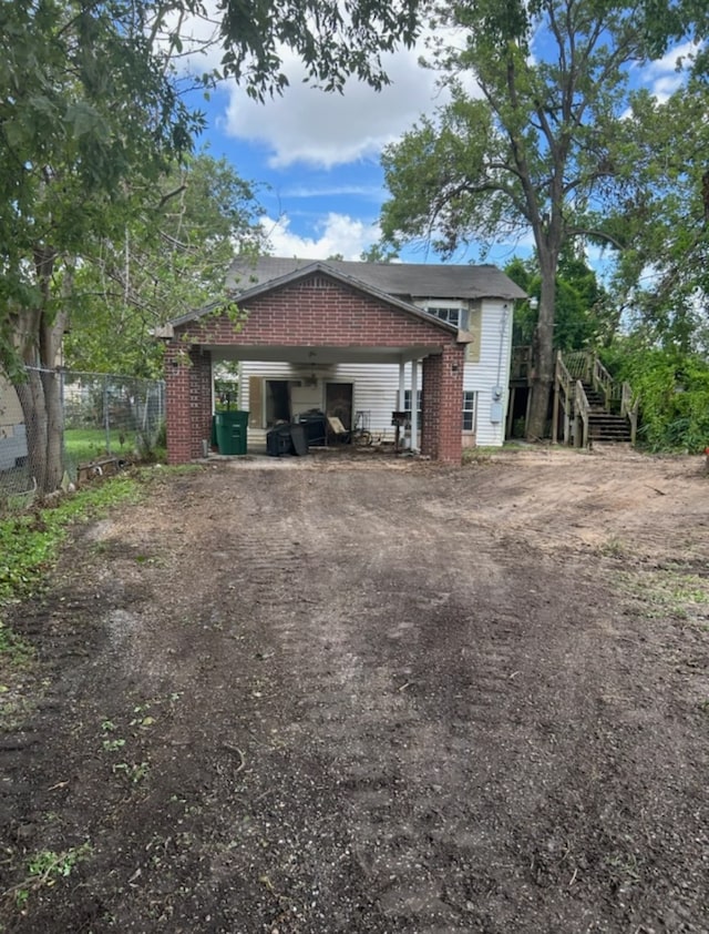 view of garage