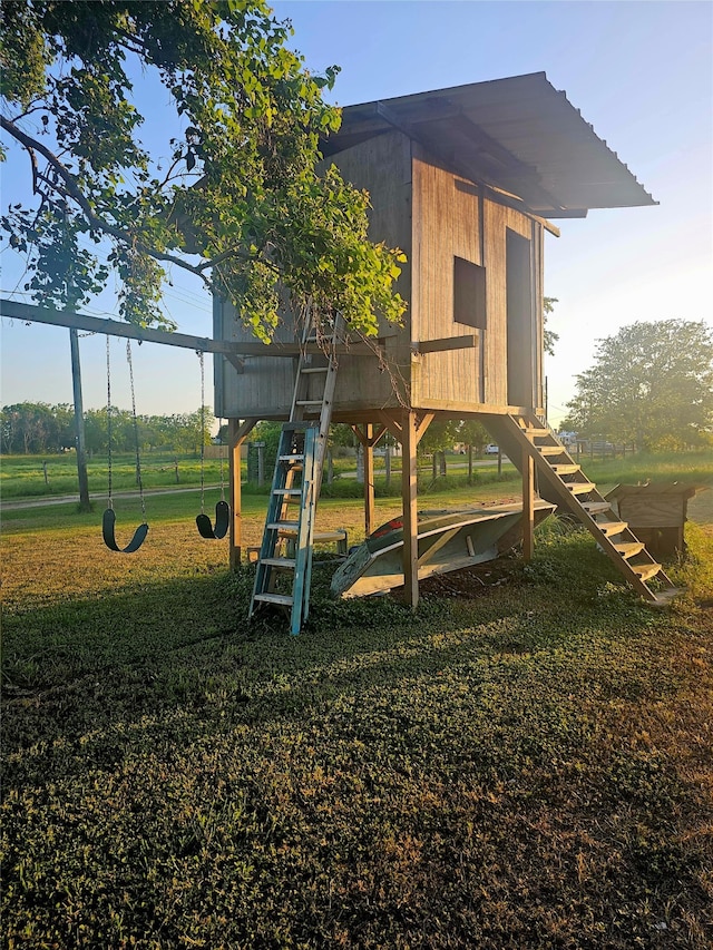 view of play area with a lawn