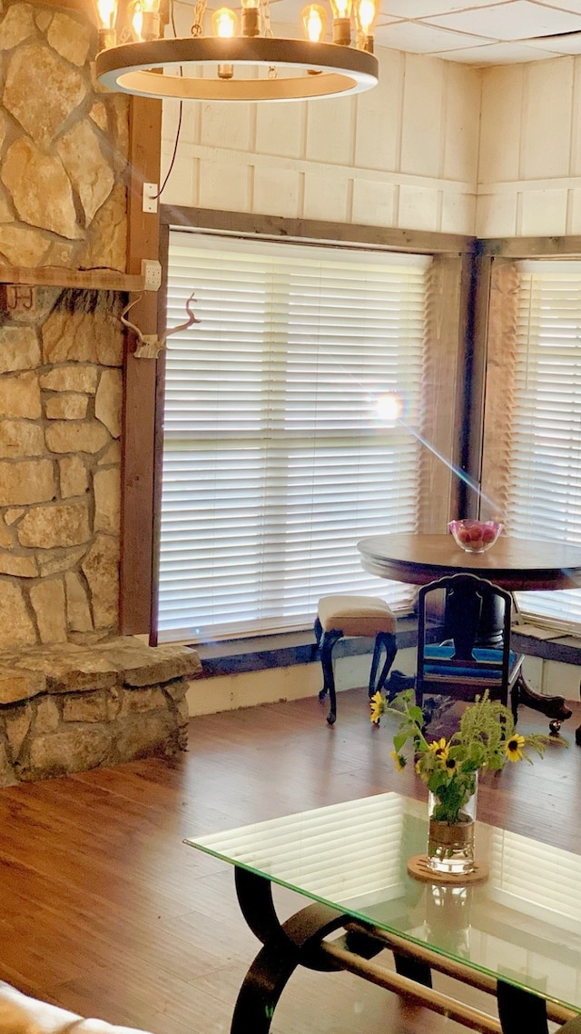 dining area featuring wood-type flooring