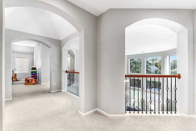 hallway with carpet