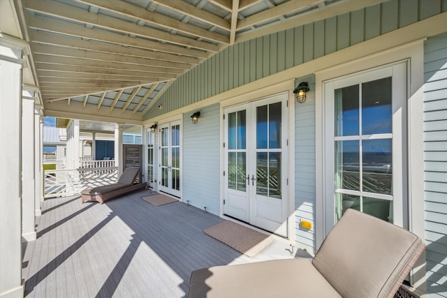 deck with french doors