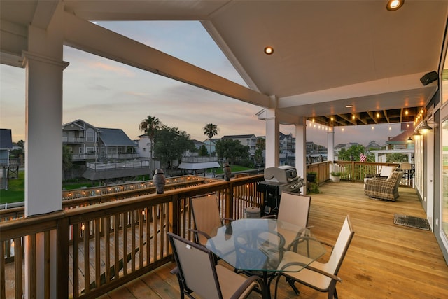 view of deck at dusk