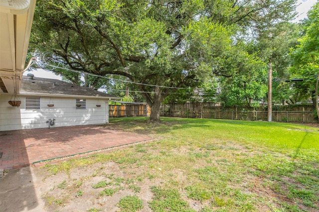 view of yard with a patio