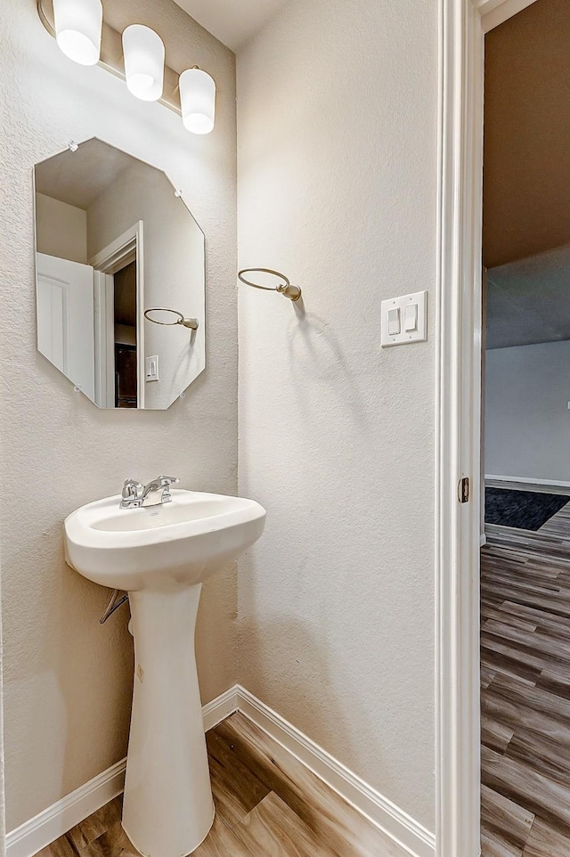 bathroom featuring hardwood / wood-style floors