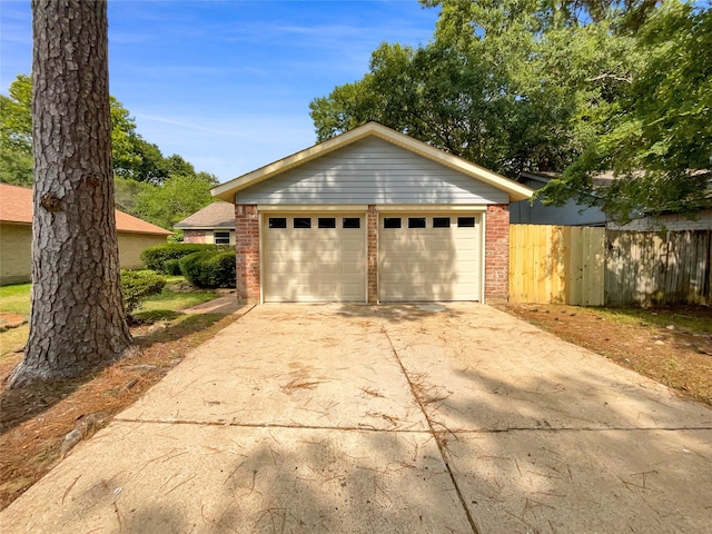 view of garage