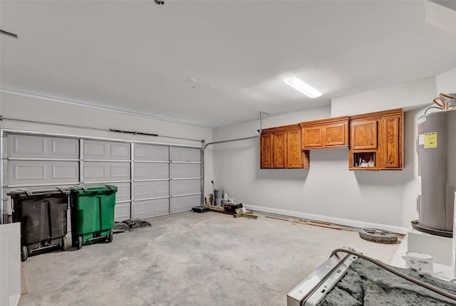 garage with electric water heater